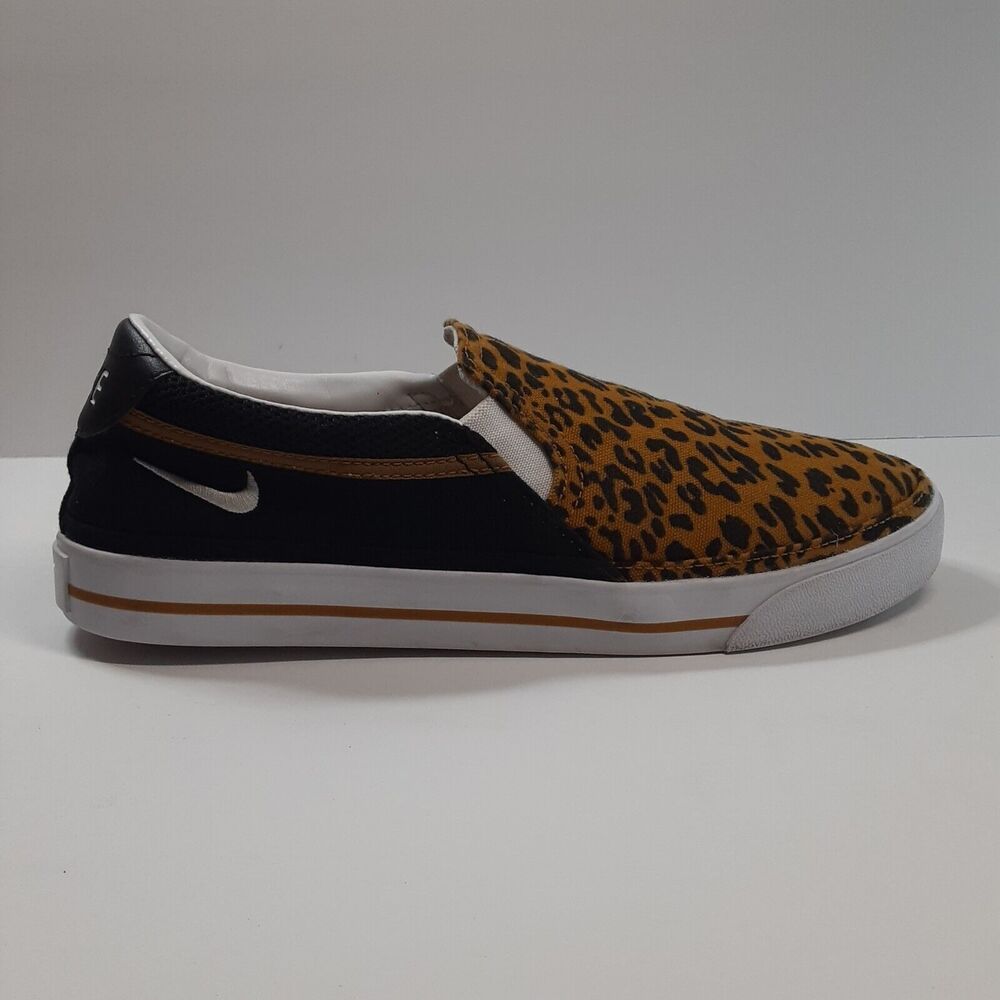 Nike Womens Size 9.5 Court Legacy Slip-On Shoes Leopard Cheetah Print DJ5938-001